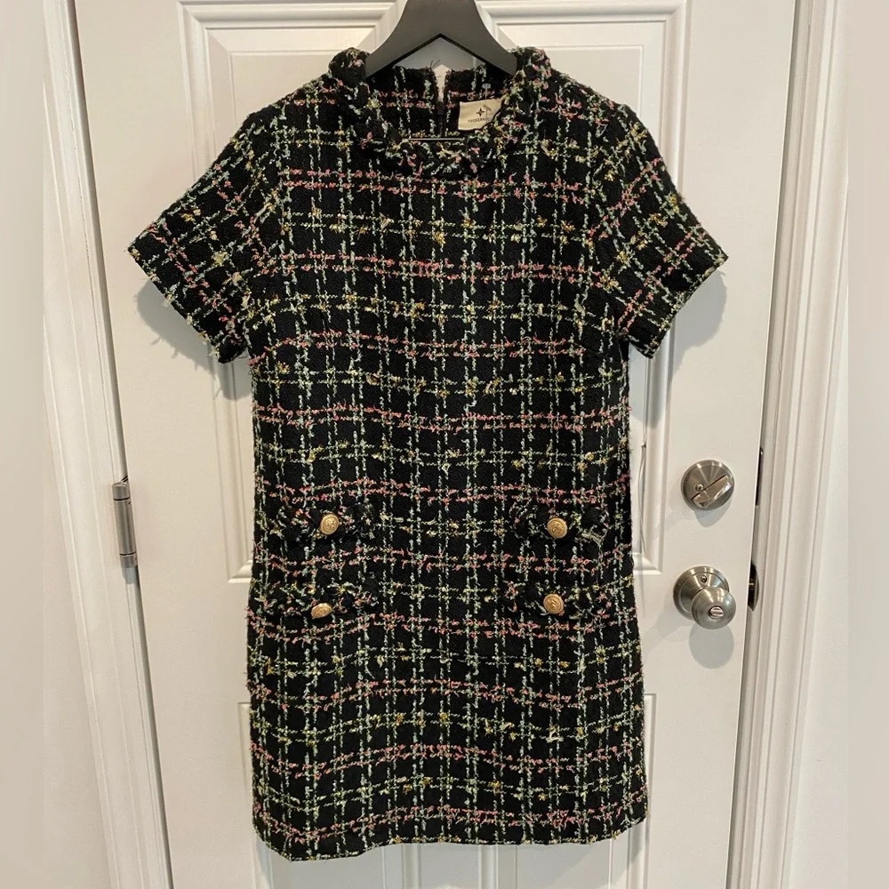 Tuckernuck Jackie Dress Holly Tinsel Tweed Women’s Size Medium NWOT - Picture 1 of 6